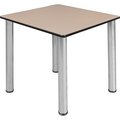 Regency Seating Regency Kee 30" Square Multipurpose Breakroom Slim Table, Beige/ Chrome TB303018BEBPCM